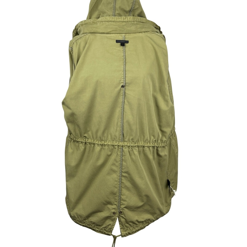 J.Crew Women's Utility Jacket Large Olive Green Military Hooded Full Zip Cotton - Picture 10 of 14